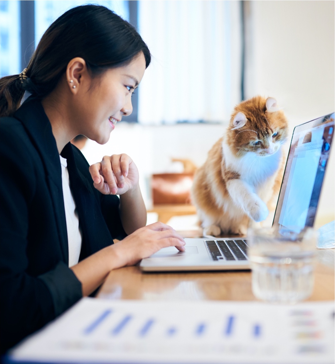 woman working at her laptop